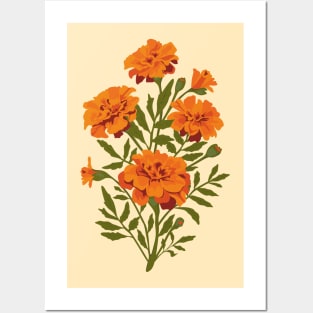 Marigold Flowers Posters and Art